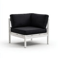Poltrona lounge da esterno nera e bianca 72 x 72 x 68 cm in alluminio e poliestere quadrata