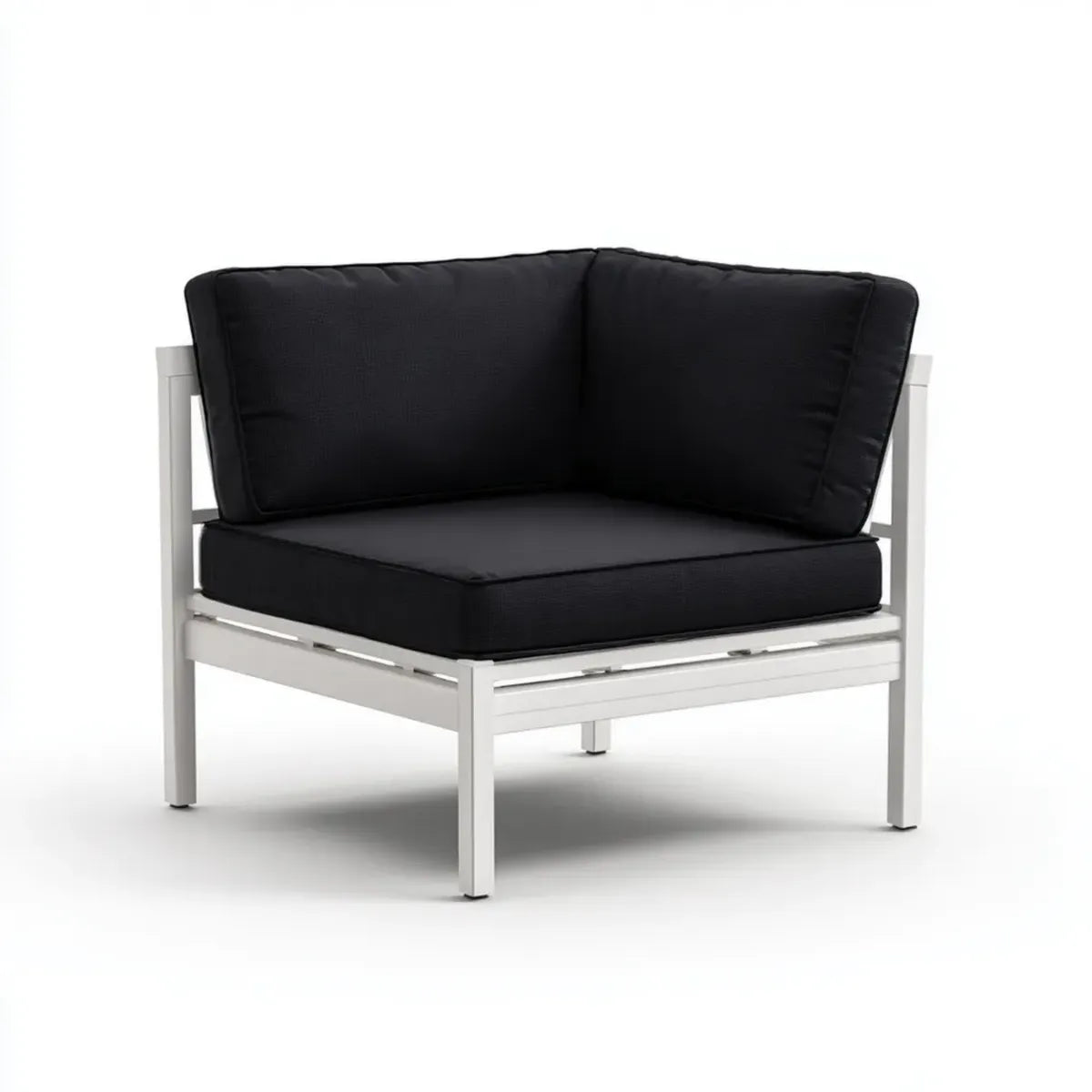 Poltrona lounge da esterno nera e bianca 72 x 72 x 68 cm in alluminio e poliestere quadrata