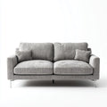 Divano 2 posti grigio in poliestere con struttura in multistrato 180 x 90 x 85 cm rettangolare