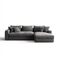 Divano angolare 4 posti con chaise longue destra grigio scuro in poliestere 250 x 160 x 90 cm
