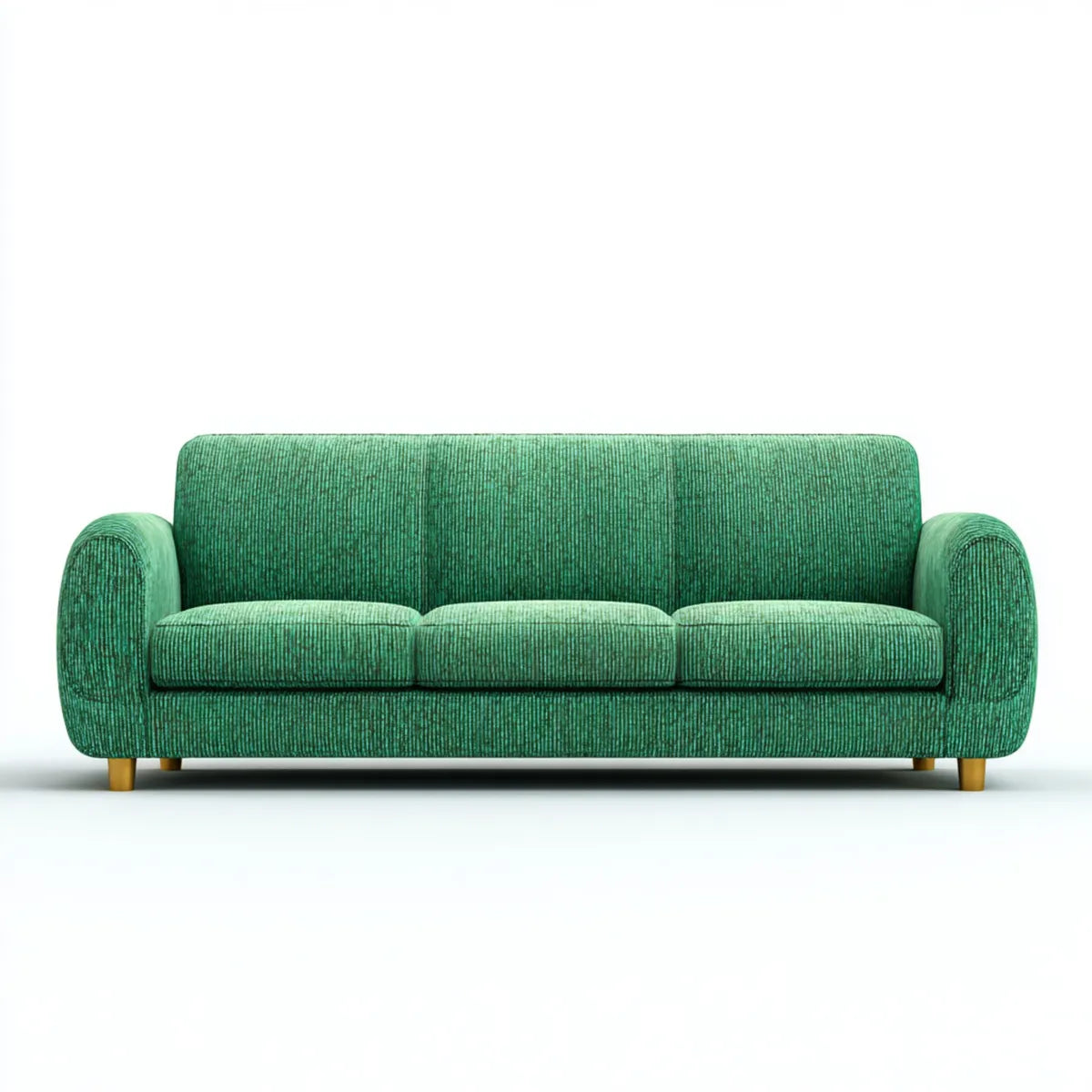 Divano 3 posti verde 210 x 90 x 85 cm in velluto a coste di poliestere forma rettangolare