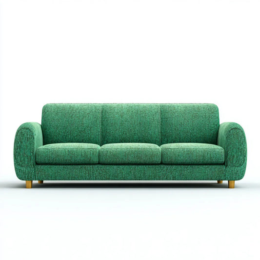 Divano 3 posti verde 210 x 90 x 85 cm in velluto a coste di poliestere forma rettangolare