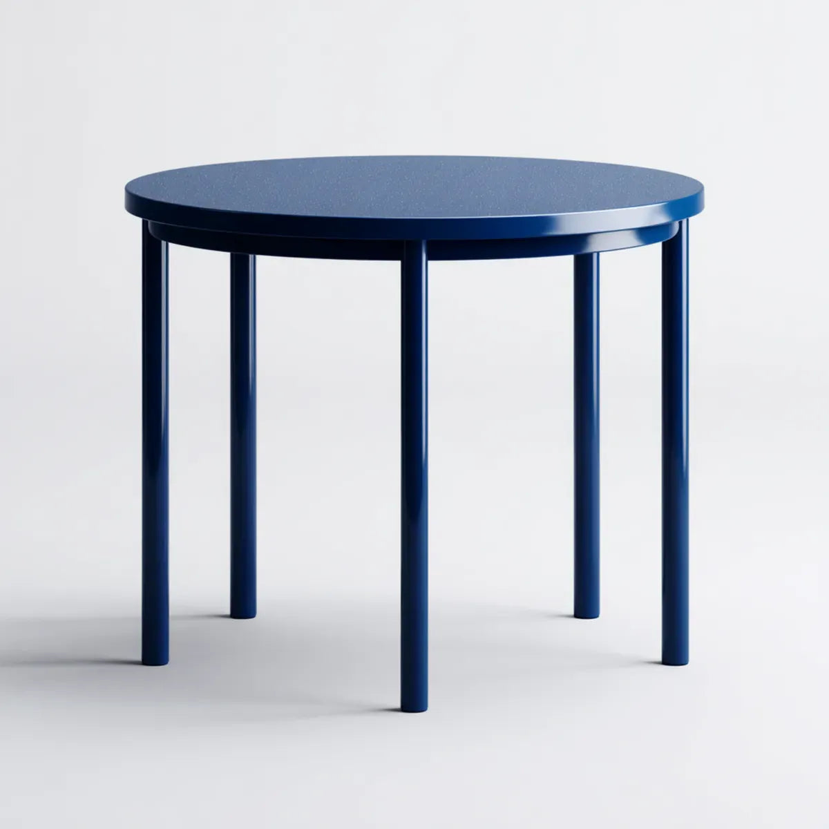 Tavolo da giardino rotondo blu in acciaio verniciato a polvere Ø 80 x 75 cm