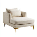 Poltrona lounge beige in poliestere forma squadrata 105 x 95 x 85 cm