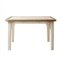 Tavolo da giardino quadrato crema e marrone 100 x 100 x 75 cm in rattan PE e polipropilene
